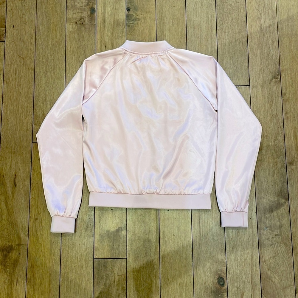 Romeo & Juliet Couture Embroidered Satin Bomber Dusty Pink jacket size S - Picture 8 of 8